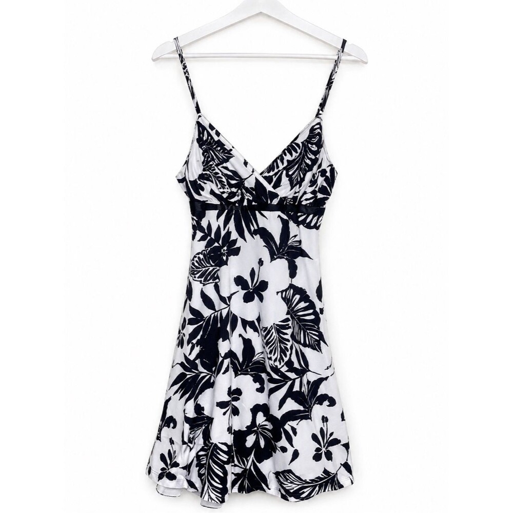 City Triangles Y2k Black & White Floral Midi Dress Size Medium